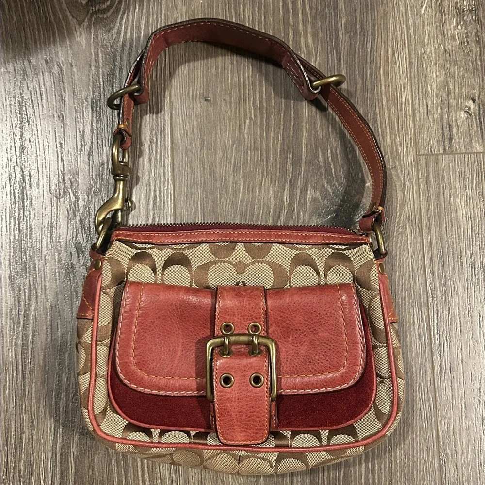 Vintage Y2K Coach Brown and Tan‎ Leather Bag